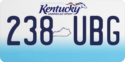 KY license plate 238UBG