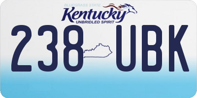 KY license plate 238UBK