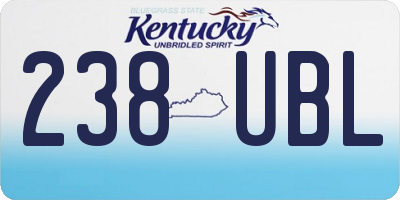 KY license plate 238UBL