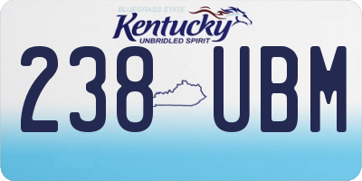 KY license plate 238UBM
