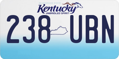 KY license plate 238UBN