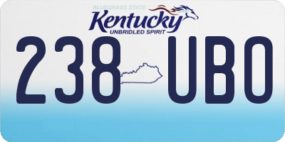 KY license plate 238UBO