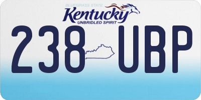 KY license plate 238UBP