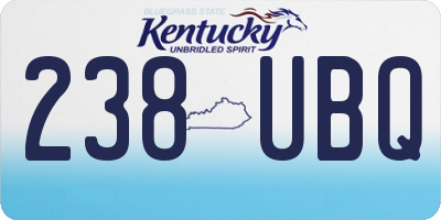 KY license plate 238UBQ