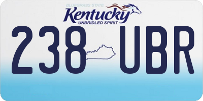KY license plate 238UBR