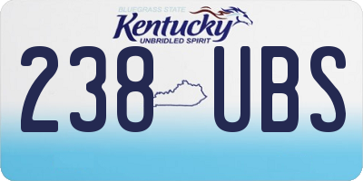 KY license plate 238UBS