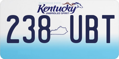 KY license plate 238UBT