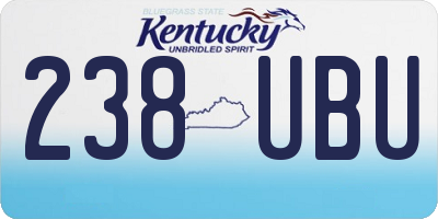 KY license plate 238UBU