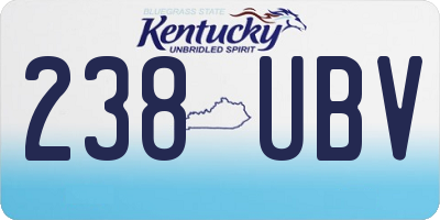 KY license plate 238UBV