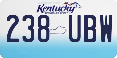 KY license plate 238UBW