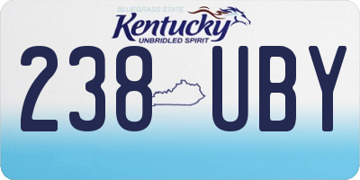 KY license plate 238UBY