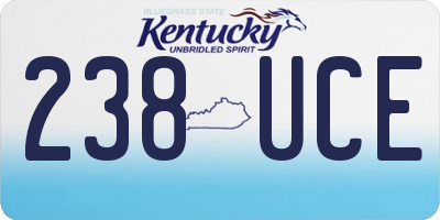 KY license plate 238UCE