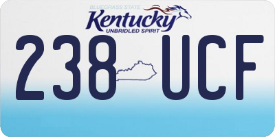 KY license plate 238UCF