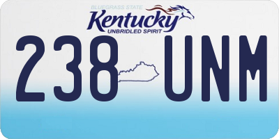 KY license plate 238UNM