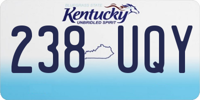 KY license plate 238UQY