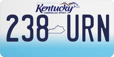 KY license plate 238URN
