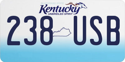 KY license plate 238USB