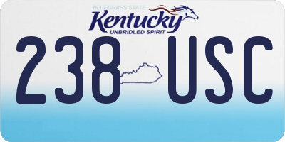 KY license plate 238USC