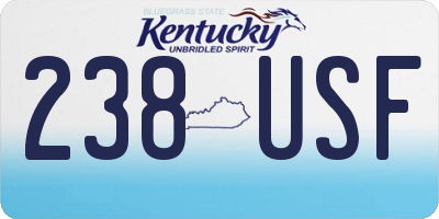 KY license plate 238USF