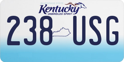 KY license plate 238USG