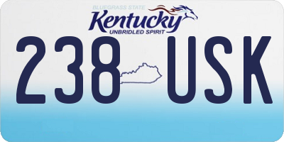 KY license plate 238USK