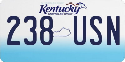KY license plate 238USN