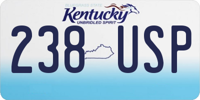 KY license plate 238USP