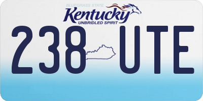 KY license plate 238UTE