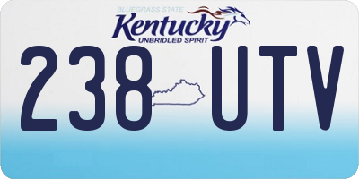 KY license plate 238UTV