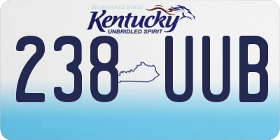 KY license plate 238UUB