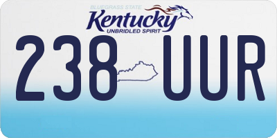 KY license plate 238UUR