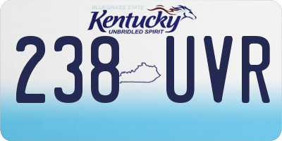 KY license plate 238UVR