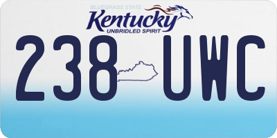 KY license plate 238UWC