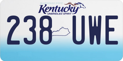 KY license plate 238UWE