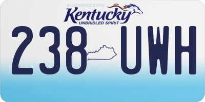 KY license plate 238UWH
