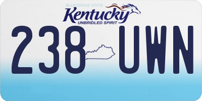 KY license plate 238UWN