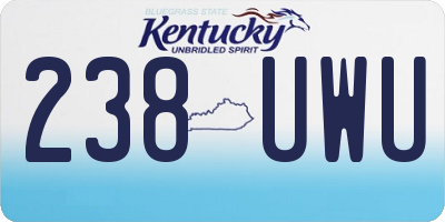 KY license plate 238UWU