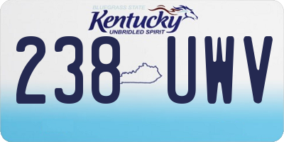 KY license plate 238UWV