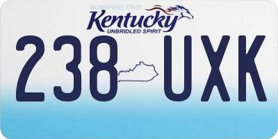 KY license plate 238UXK