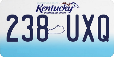KY license plate 238UXQ