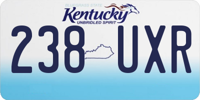 KY license plate 238UXR