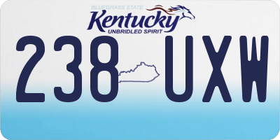 KY license plate 238UXW