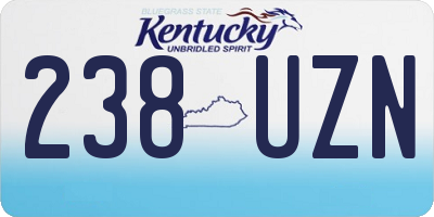 KY license plate 238UZN