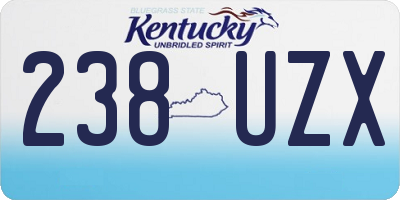 KY license plate 238UZX