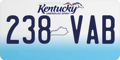 KY license plate 238VAB