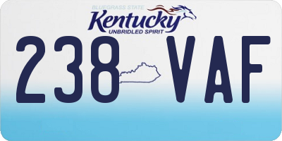 KY license plate 238VAF