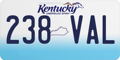 KY license plate 238VAL