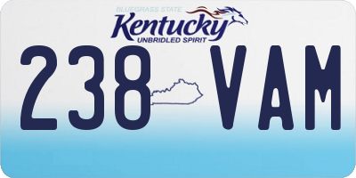 KY license plate 238VAM