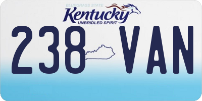 KY license plate 238VAN
