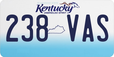 KY license plate 238VAS